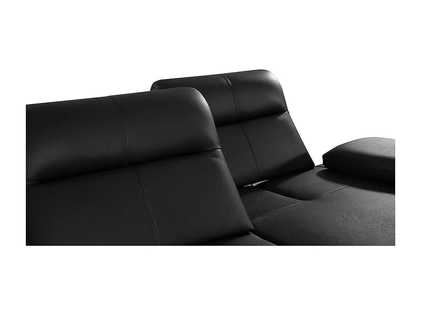 Canapé 2 places Cuir  avec dossier avance-recul IRIS Noir - Angle Droit