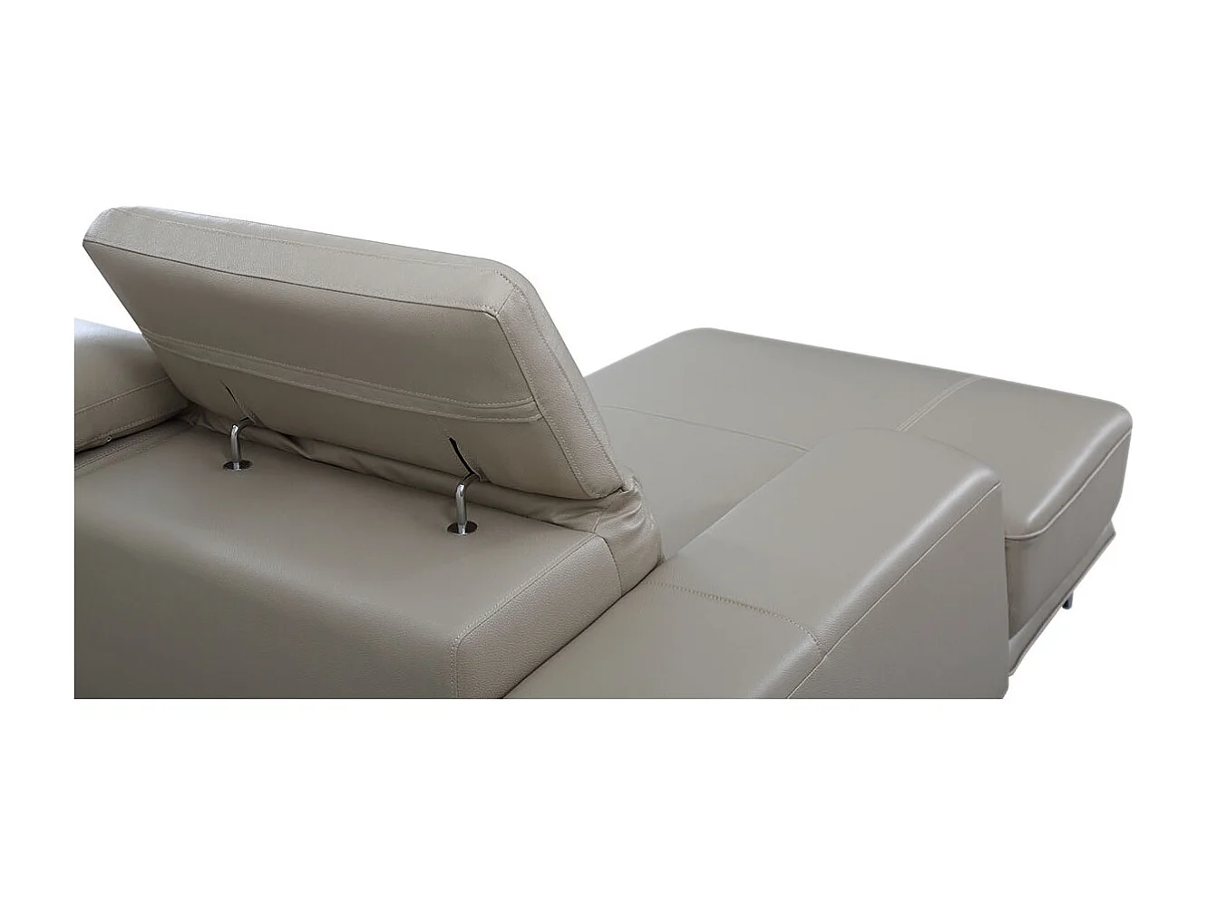 Canapé d'angle en cuir KARL Beige - Angle Gauche