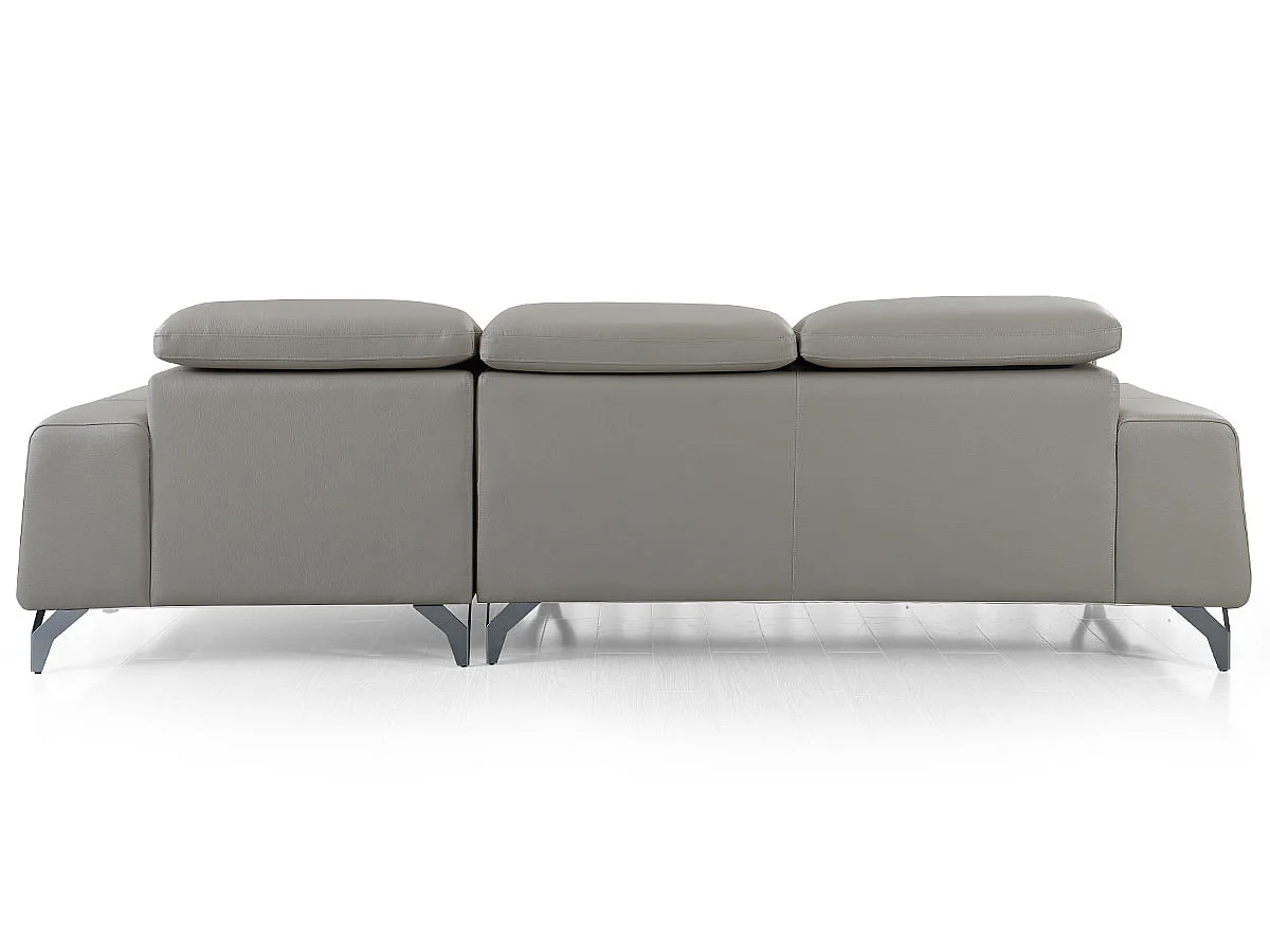 Canapé d'angle en cuir KARL Beige - Angle Gauche