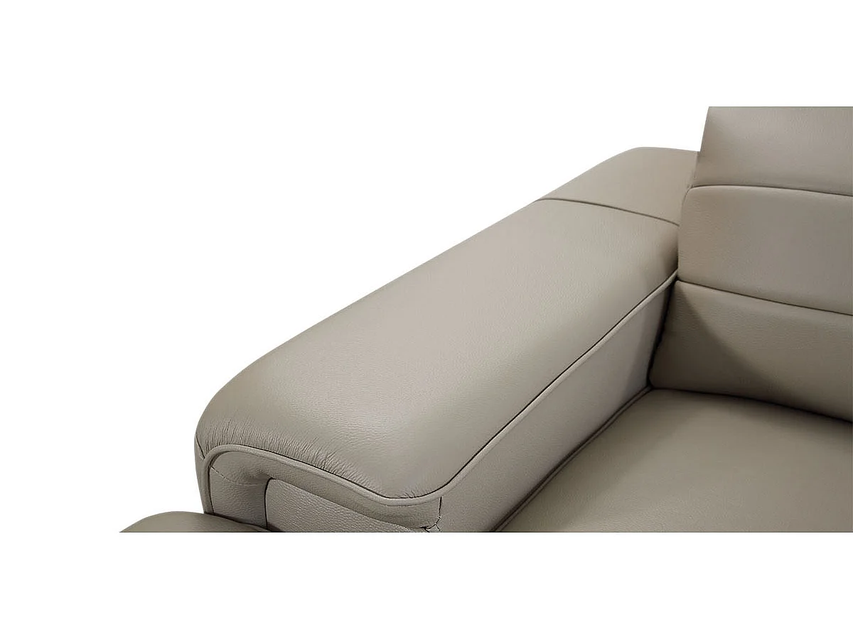 Canapé d'angle en cuir KARL Beige - Angle Gauche