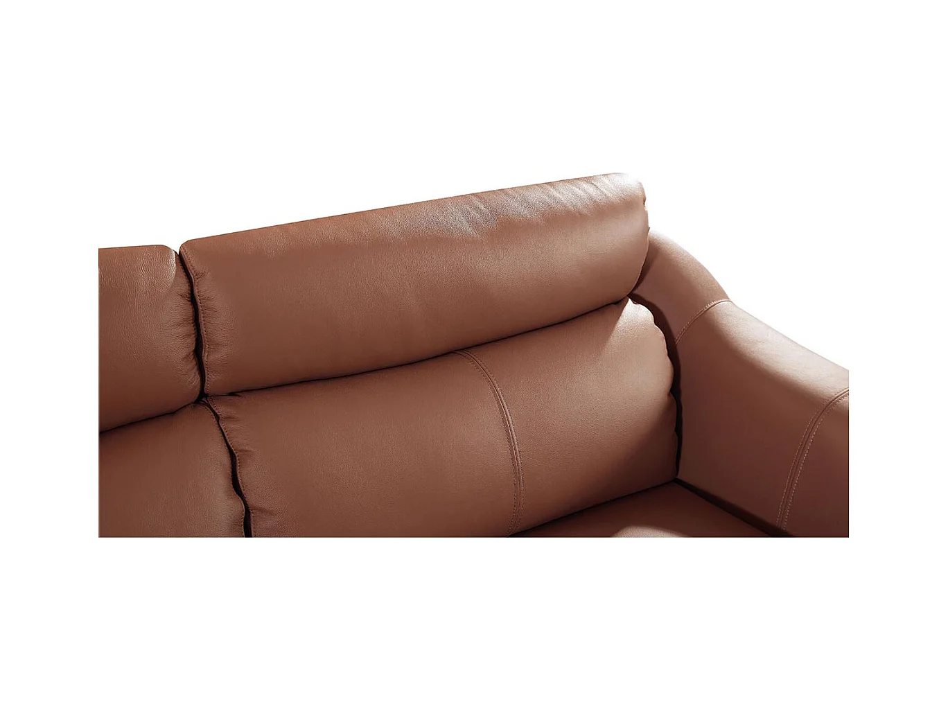 Canapé 2 places en cuir SIANNA Cognac - Angle Droit