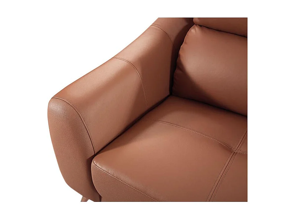 Canapé 2 places en cuir SIANNA Cognac - Angle Droit