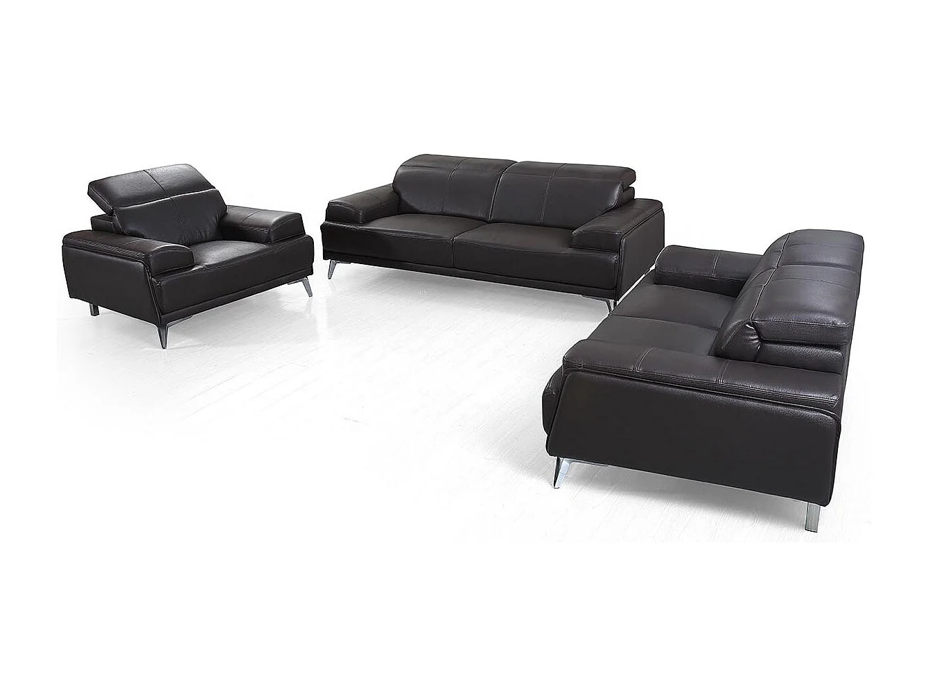 Fauteuil cuir Design GARLIK Marron