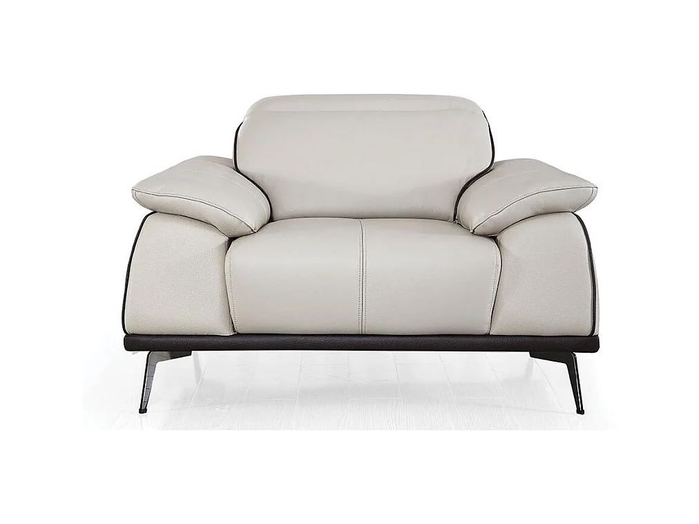 Fauteuil cuir Design ELLIE Beige