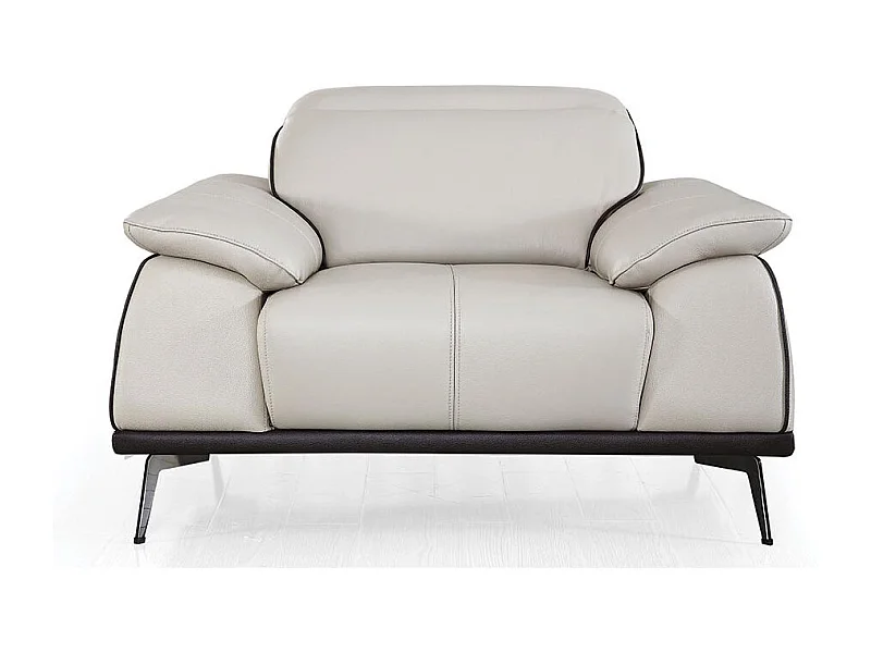 Fauteuil cuir Design ELLIE Beige