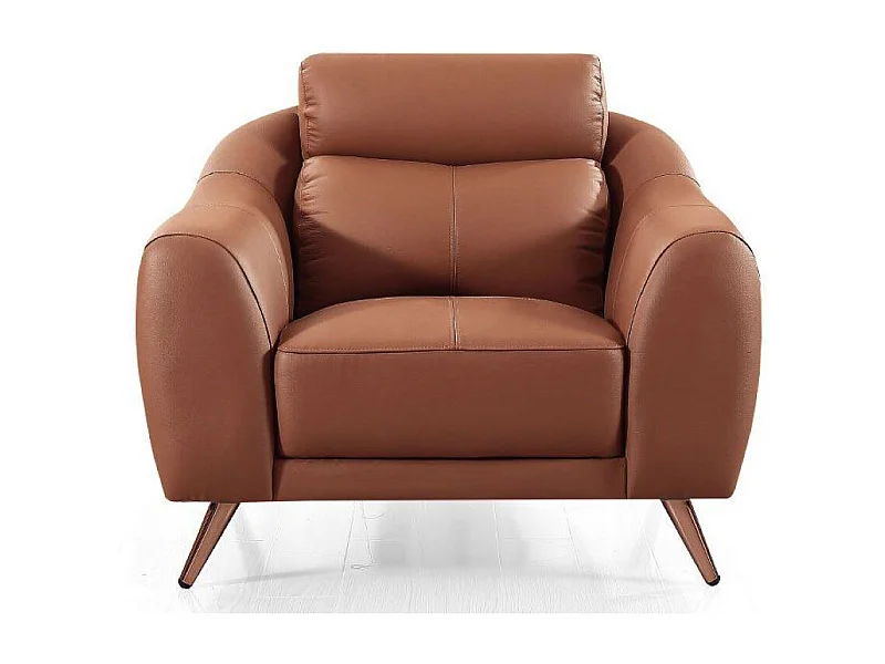 Fauteuil cuir Design SIANNA Cognac