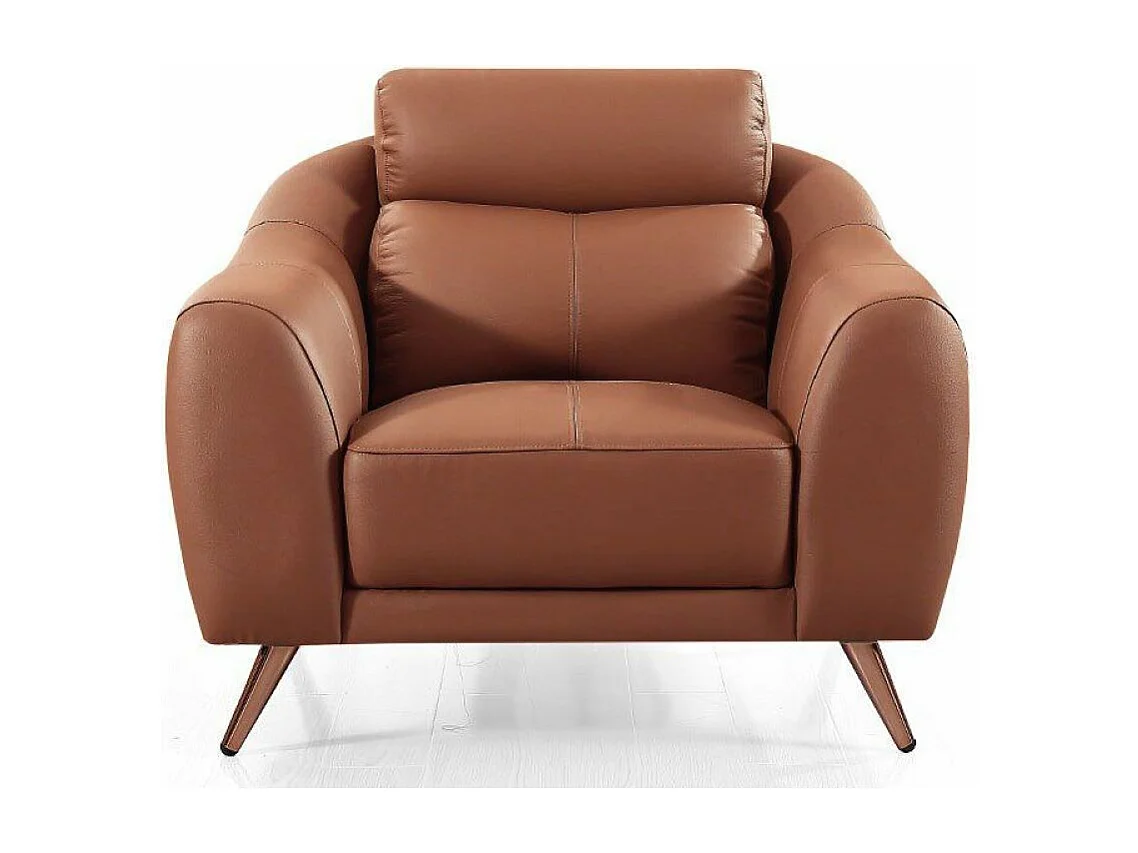 Fauteuil cuir Design SIANNA Cognac