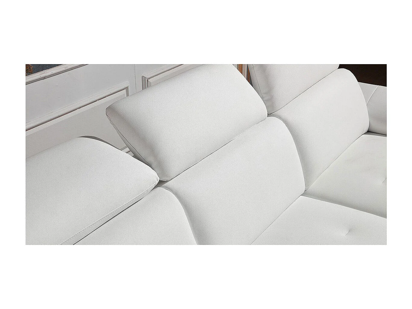 Canapé Cuir Angle CARLA Blanc - Angle Gauche