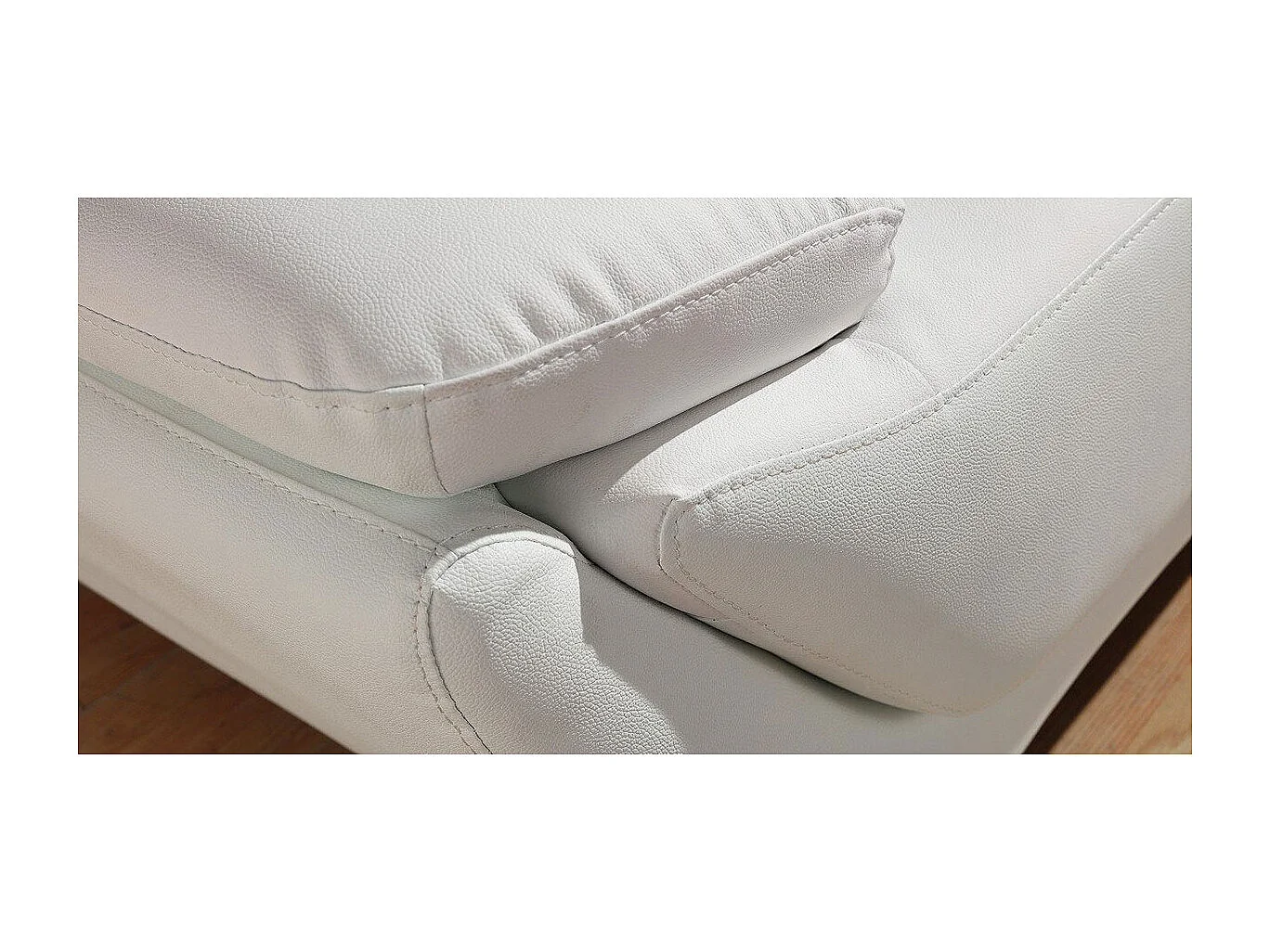 Canapé Cuir Angle CARLA Blanc - Angle Gauche