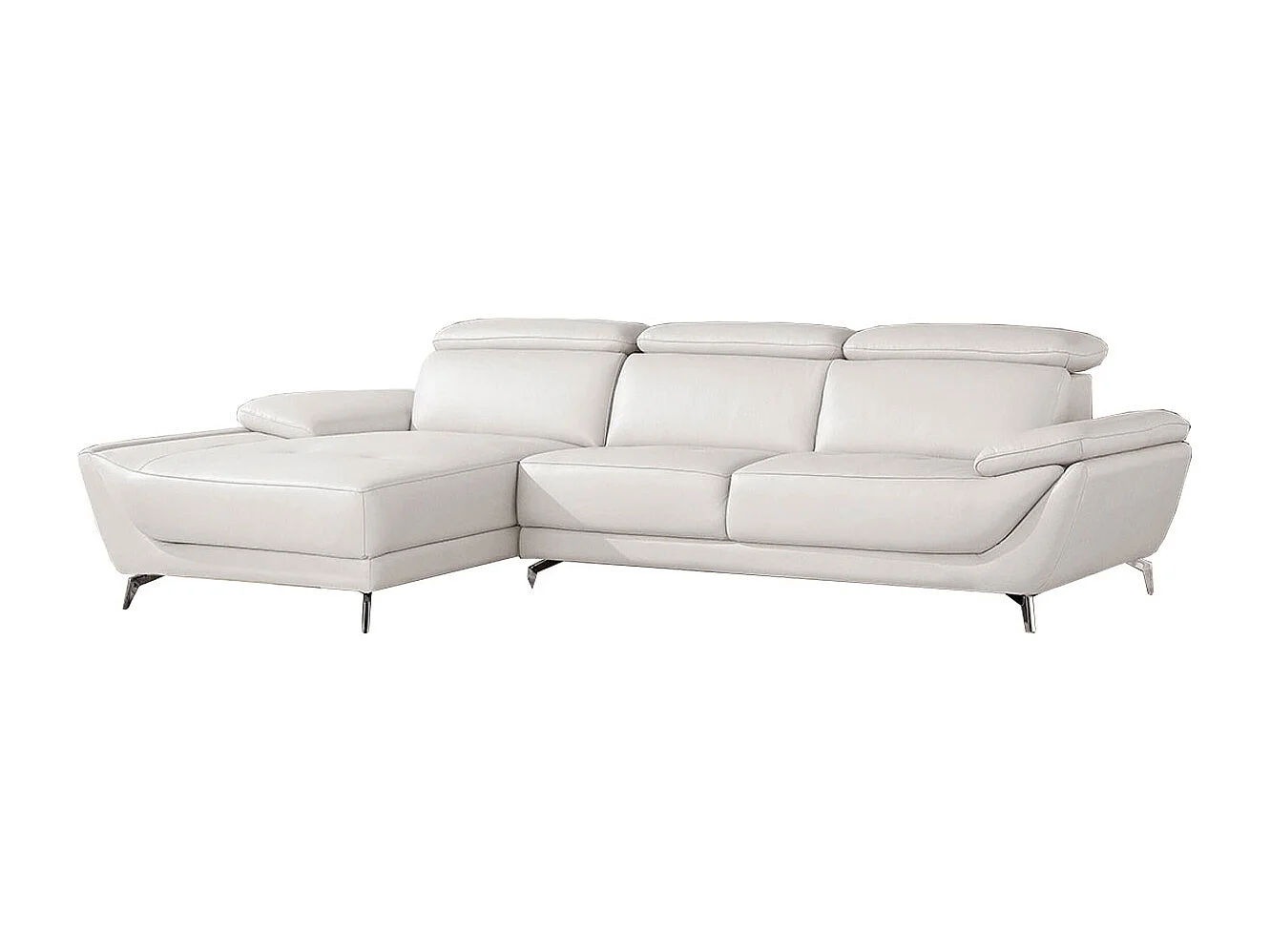 Canapé Cuir Angle CARLA Blanc - Angle Gauche