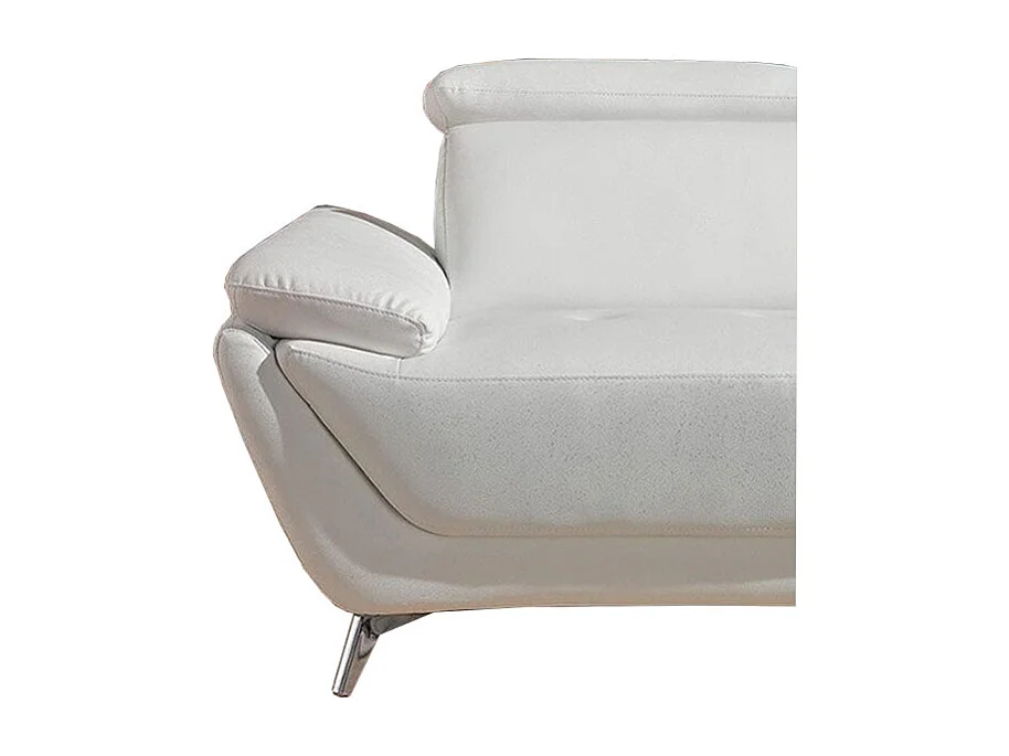 Canapé Cuir Angle CARLA Blanc - Angle Gauche