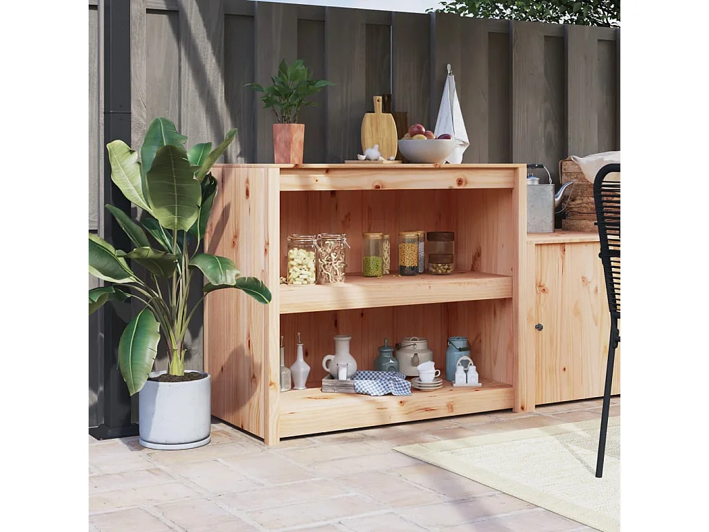 Armoire de cuisine d'extérieur 106x55x92 bois de pin massif