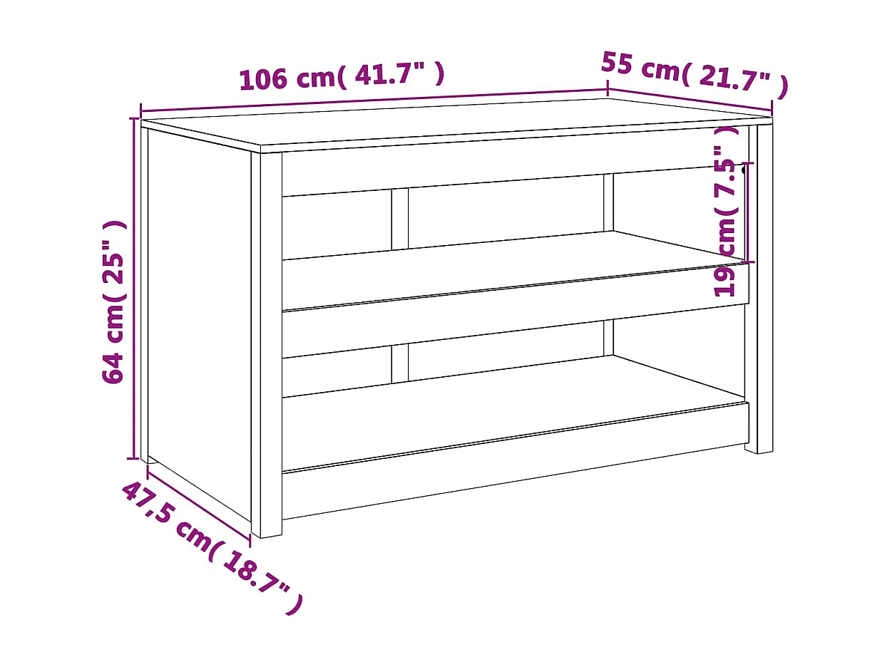 Armoire de cuisine d'extérieur 106x55x64 bois de pin massif