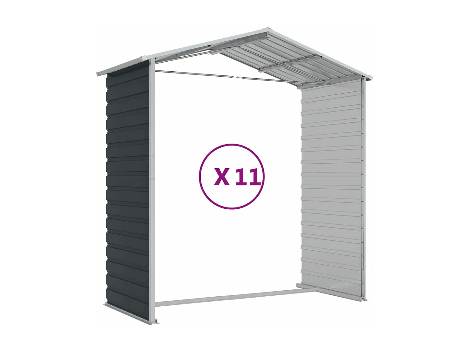 Abri de jardin anthracite 191x980x198 acier galvanisé