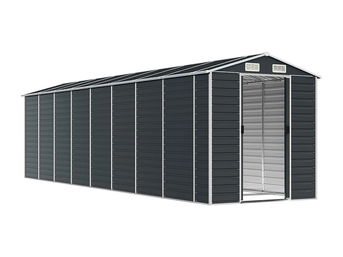 Abri de jardin anthracite 191x725x198 acier galvanisé