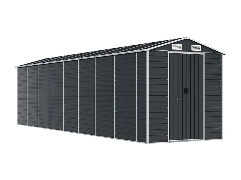 Abri de jardin anthracite 191x725x198 acier galvanisé