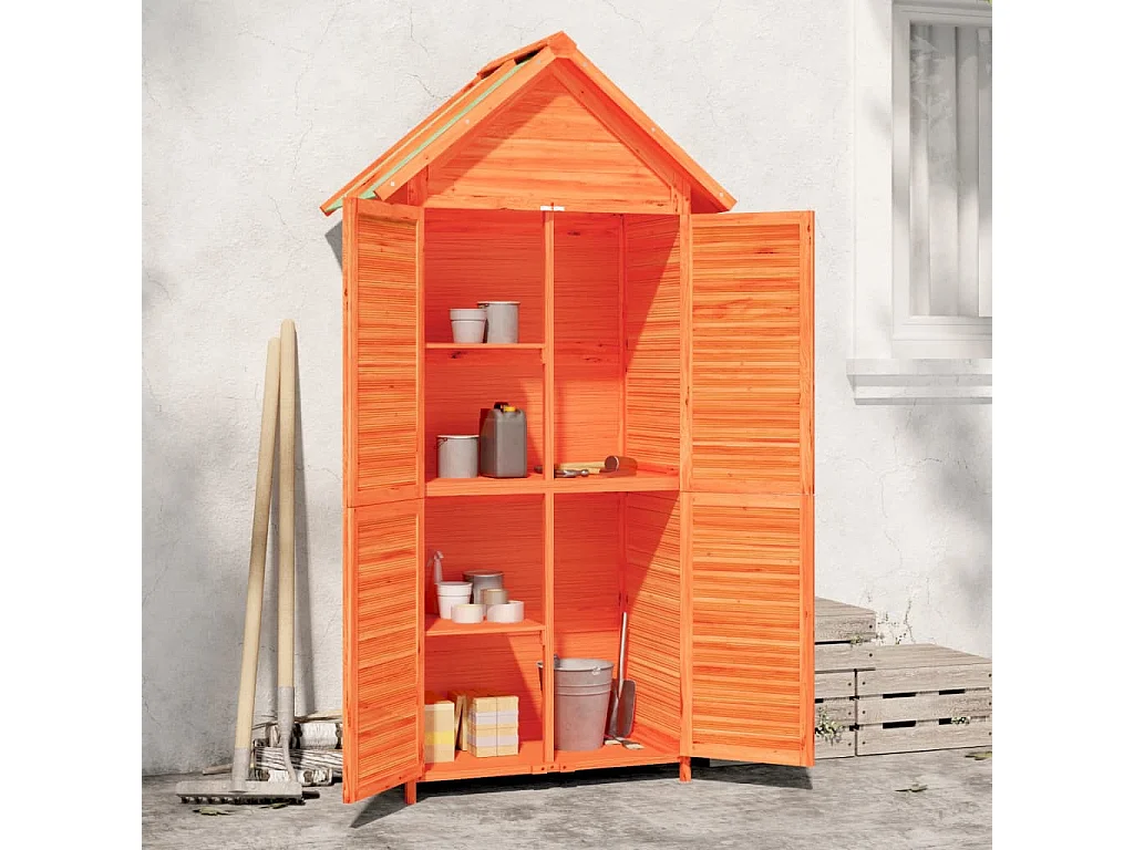 Abri à outils de jardin marron 89x52,5x175 bois massif pin