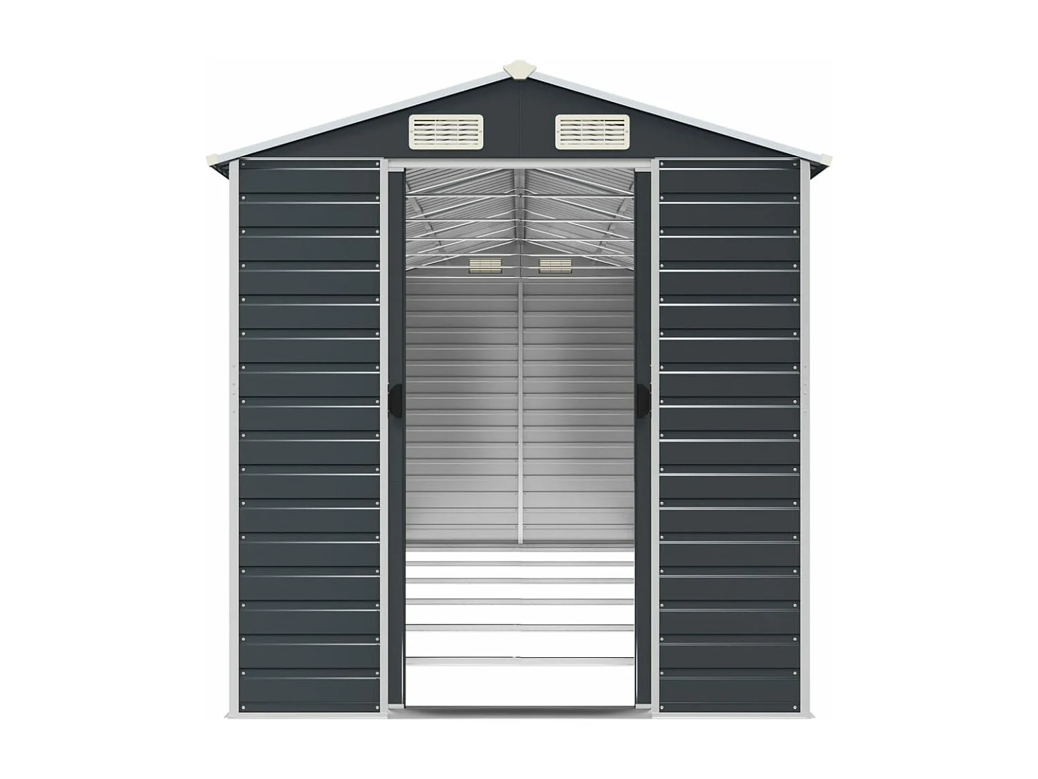 Abri de jardin anthracite 191x555x198 acier galvanisé