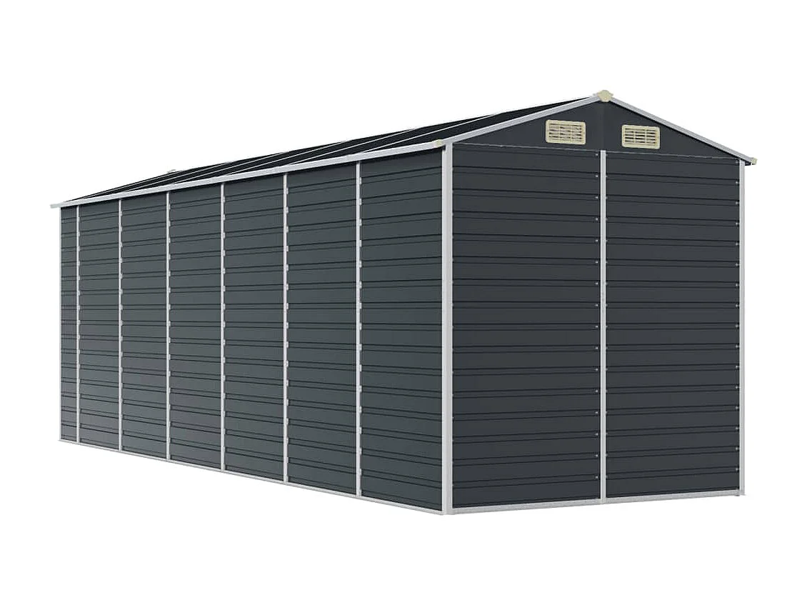 Abri de jardin anthracite 191x555x198 acier galvanisé