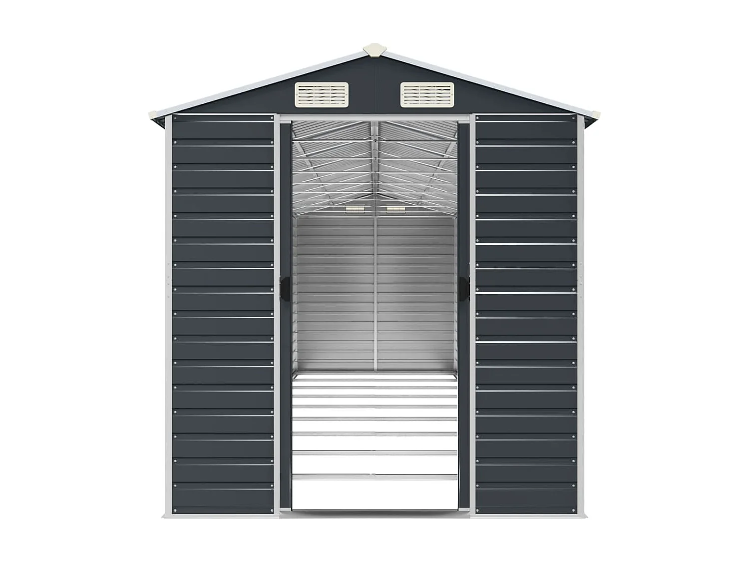 Abri de jardin anthracite 191x810x198 acier galvanisé