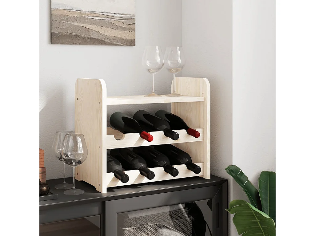 Casier à vin avec panneau supérieur 43x25x37 bois pin massif
