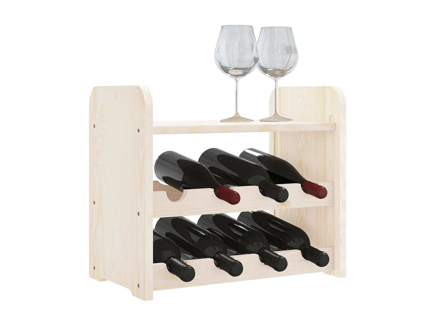 Casier à vin avec panneau supérieur 43x25x37 bois pin massif