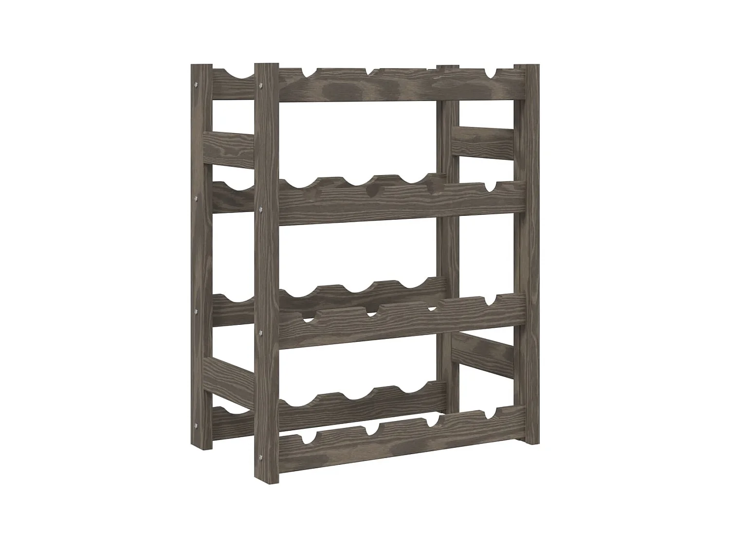 Casier à bouteilles pour 16 bouteilles gris bois pin solide