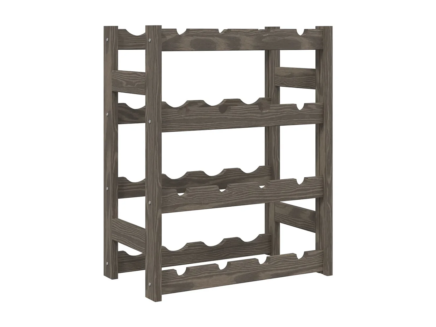 Casier à bouteilles pour 16 bouteilles gris bois pin solide
