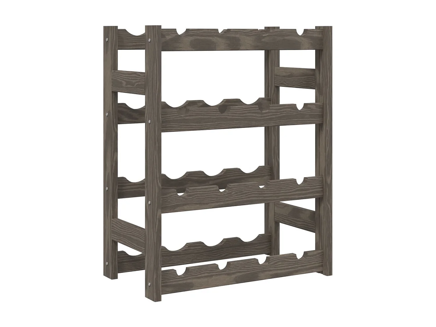 Casier à bouteilles pour 16 bouteilles gris bois pin solide