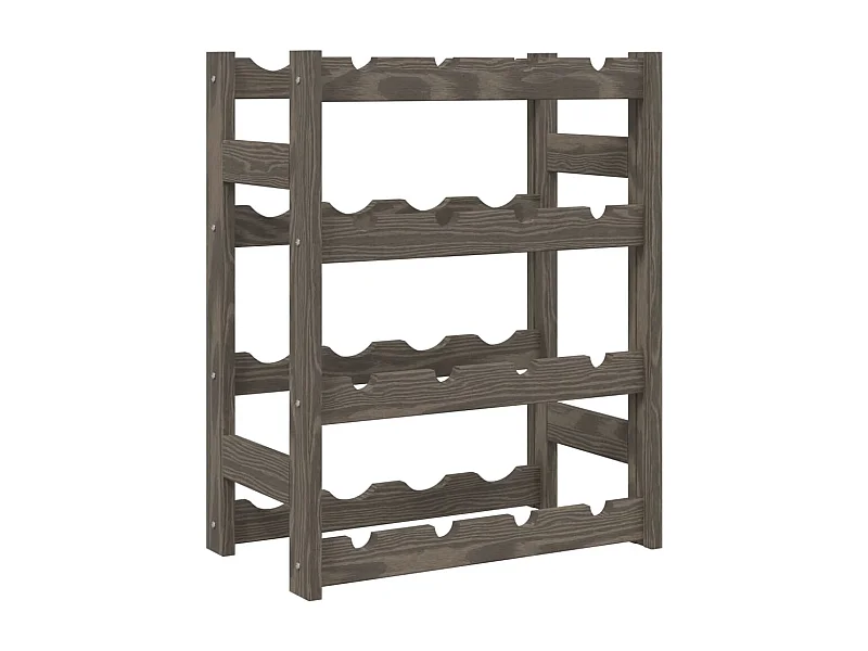 Casier à bouteilles pour 16 bouteilles gris bois pin solide