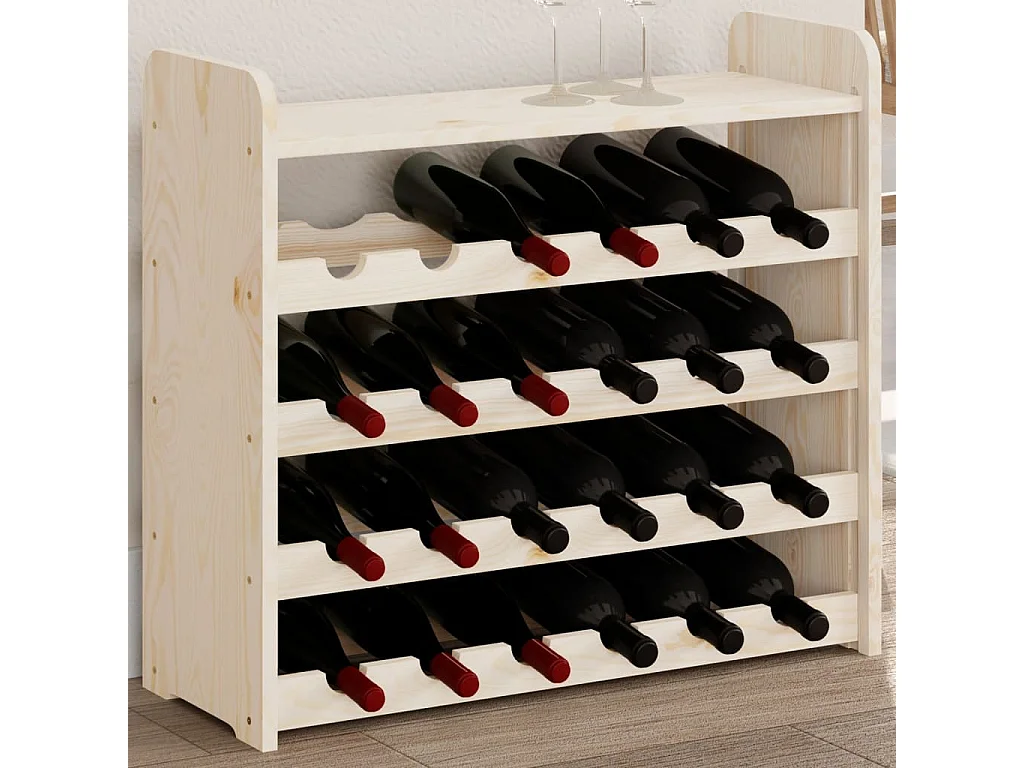Casier à vin et panneau supérieur 67,5x25x60 bois pin massif