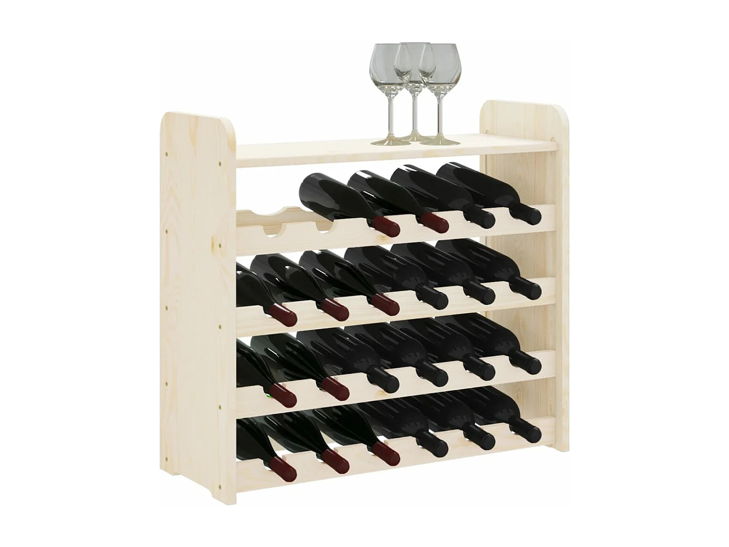Casier à vin et panneau supérieur 67,5x25x60 bois pin massif