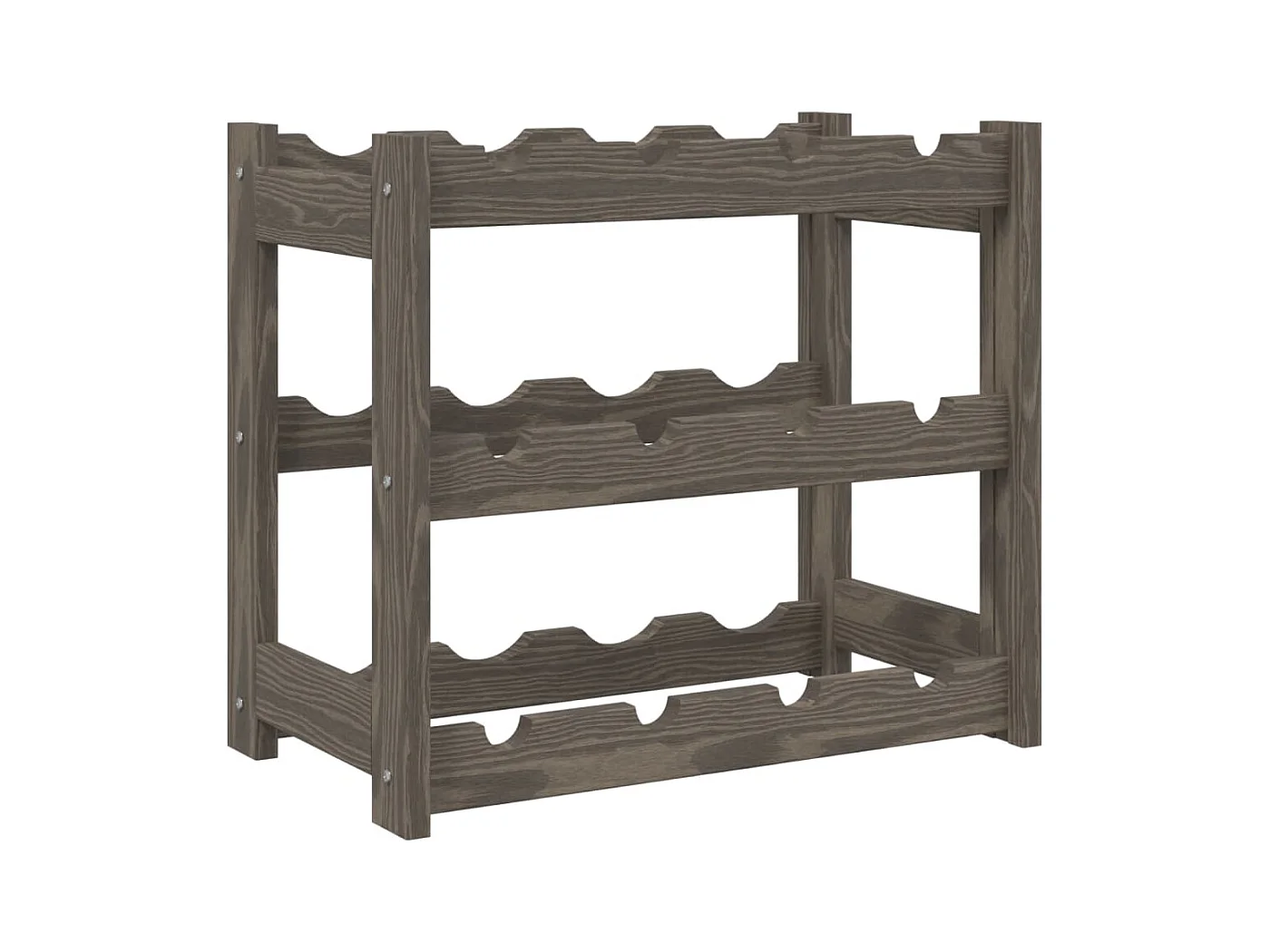 Casier à bouteilles pour 12 bouteilles gris bois pin solide