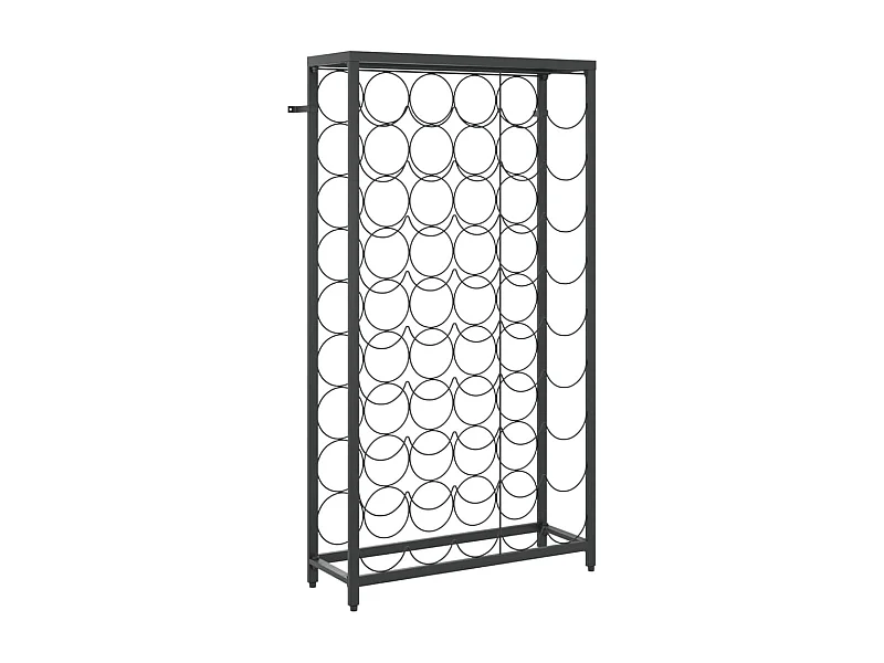 Casier à bouteilles de 45 bouteilles noir 54x18x100 fer forgé