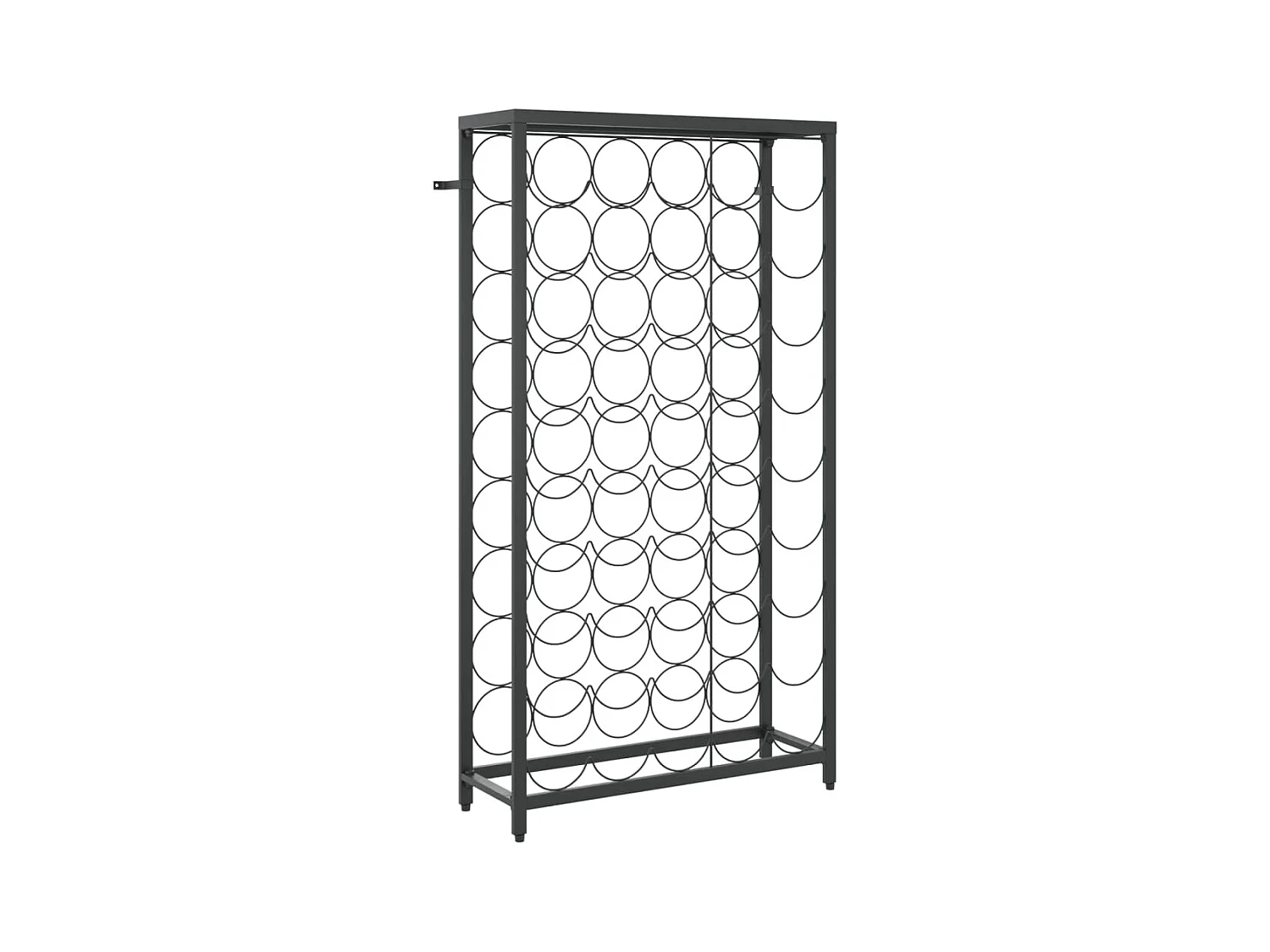 Casier à bouteilles de 45 bouteilles noir 54x18x100 fer forgé