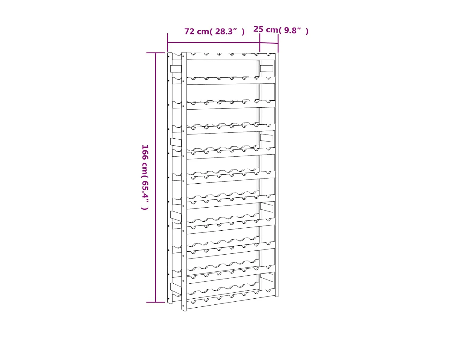 Casier à bouteilles pour 77 bouteilles noir bois pin solide