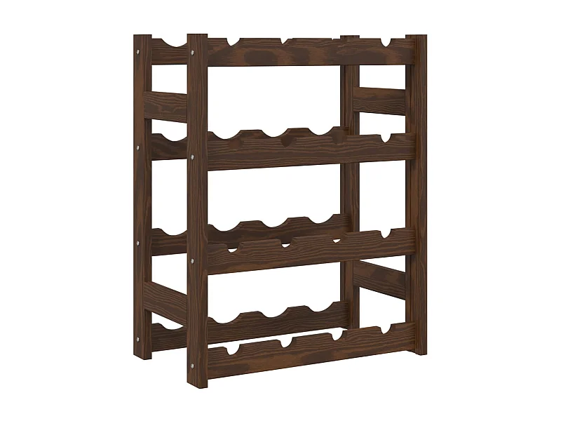 Casier à bouteilles pour 16 bouteilles marron bois pin solide