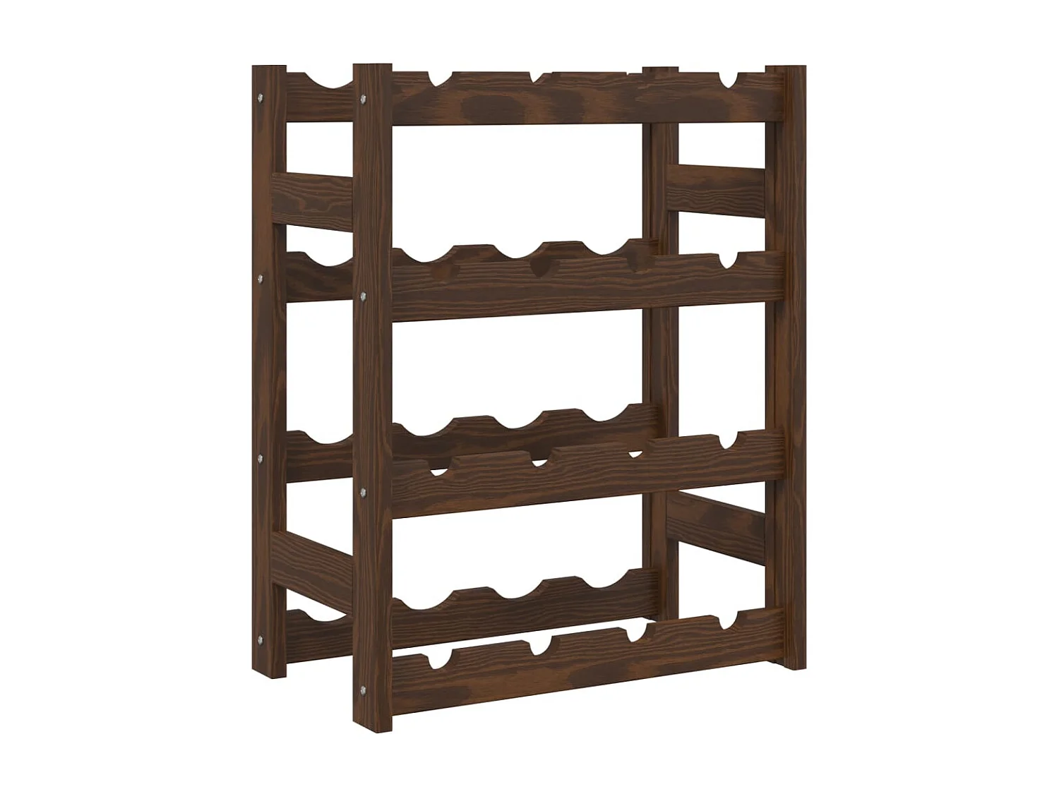 Casier à bouteilles pour 16 bouteilles marron bois pin solide