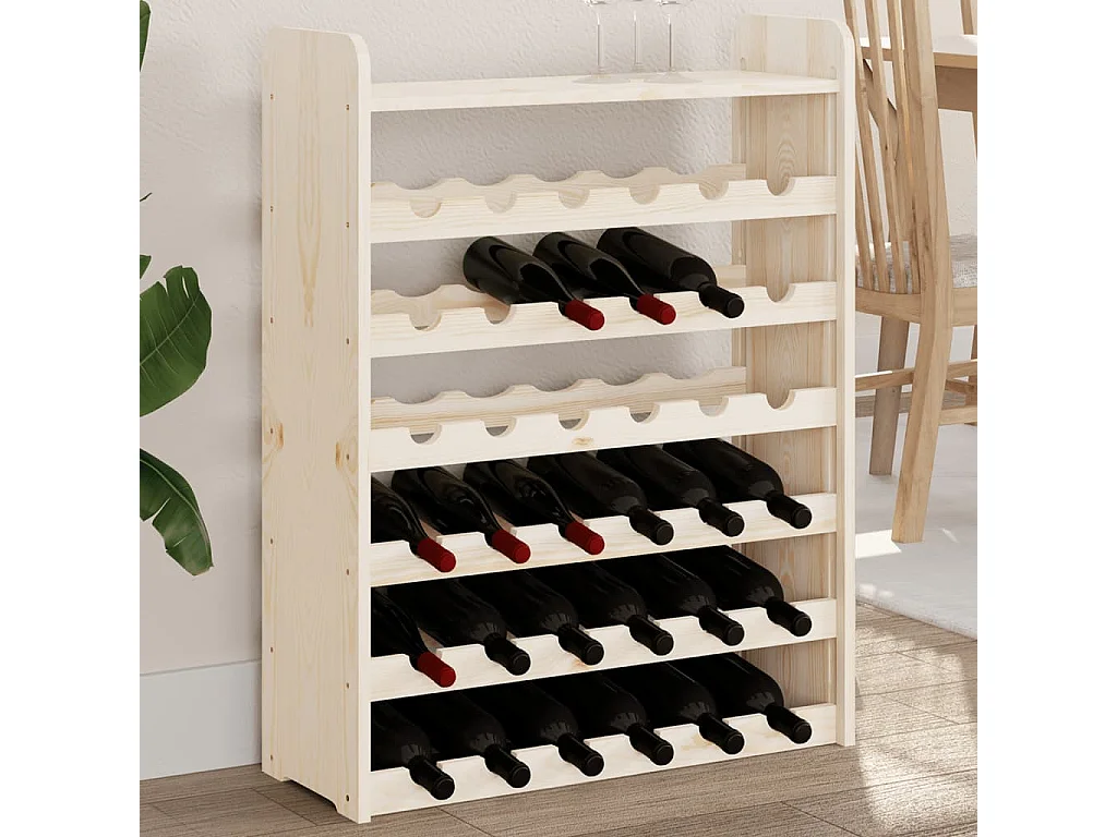 Casier à vin et panneau supérieur 67,5x25x87 bois pin massif