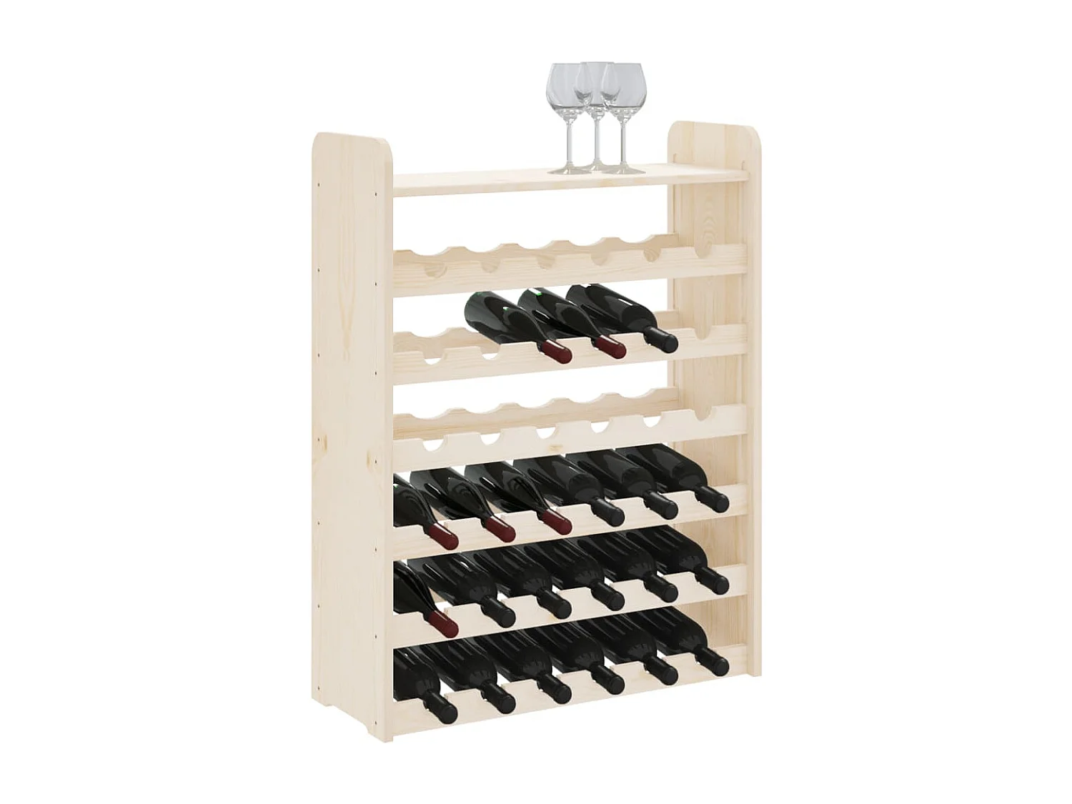 Casier à vin et panneau supérieur 67,5x25x87 bois pin massif