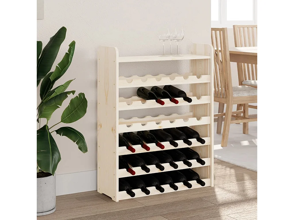 Casier à vin et panneau supérieur 67,5x25x87 bois pin massif