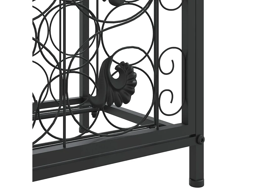 Casier à bouteilles 73 bouteilles noir 45x36x200 fer forgé