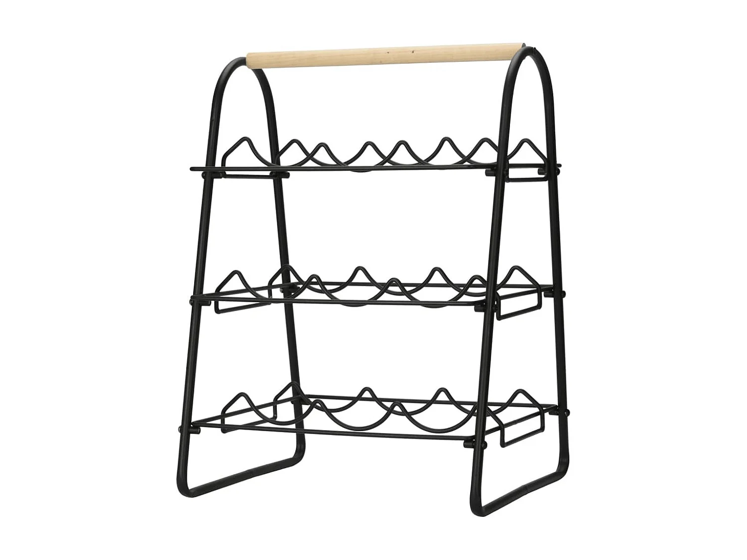 Home&Styling Casier à vin pour 9 bouteilles métal noir et naturel