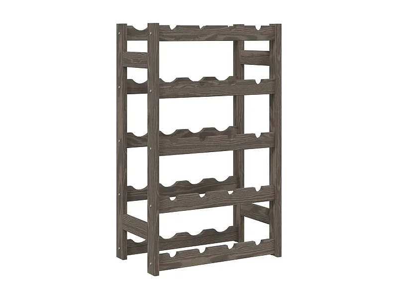 Casier à bouteilles pour 20 bouteilles gris bois pin solide