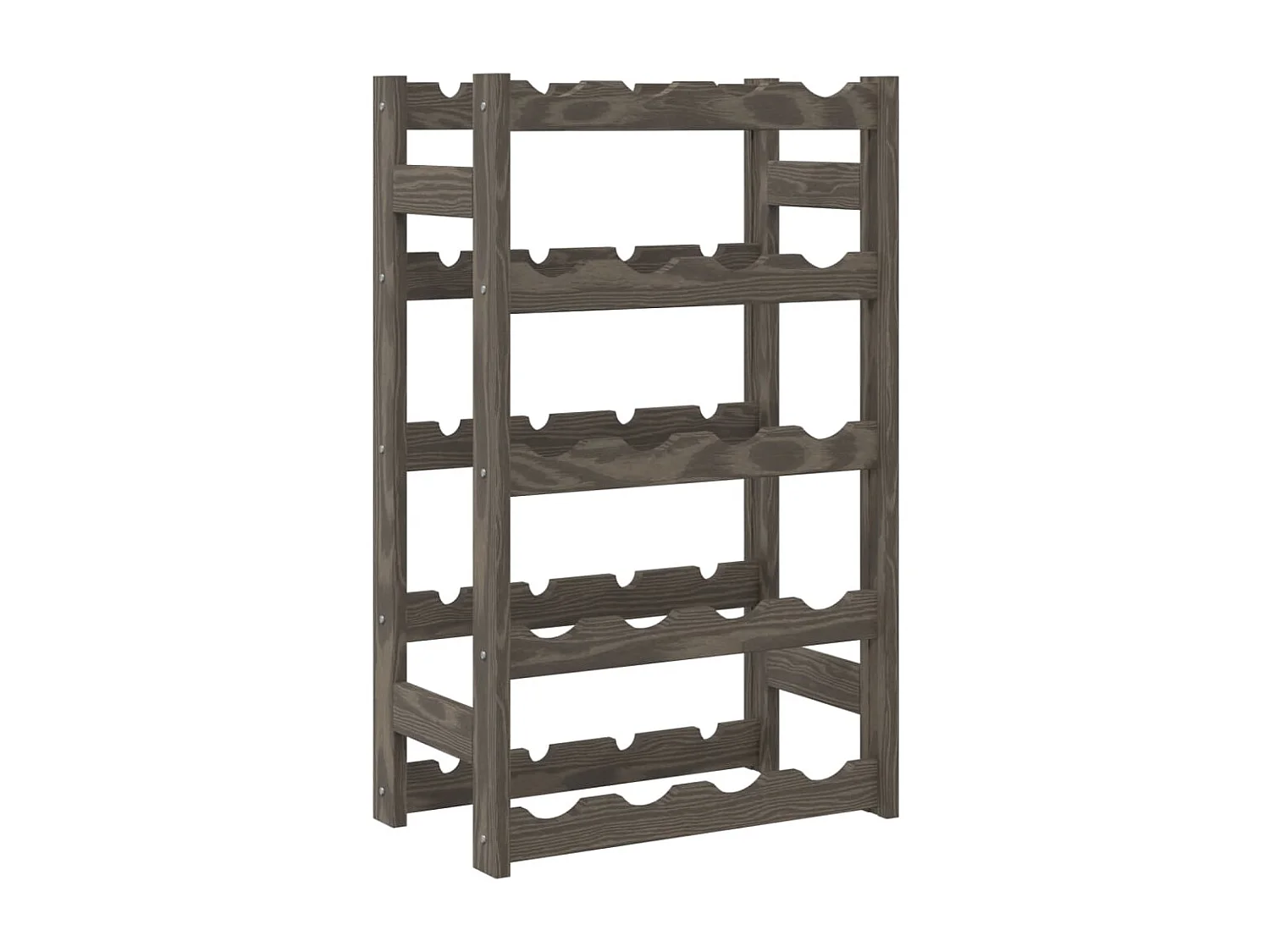 Casier à bouteilles pour 20 bouteilles gris bois pin solide