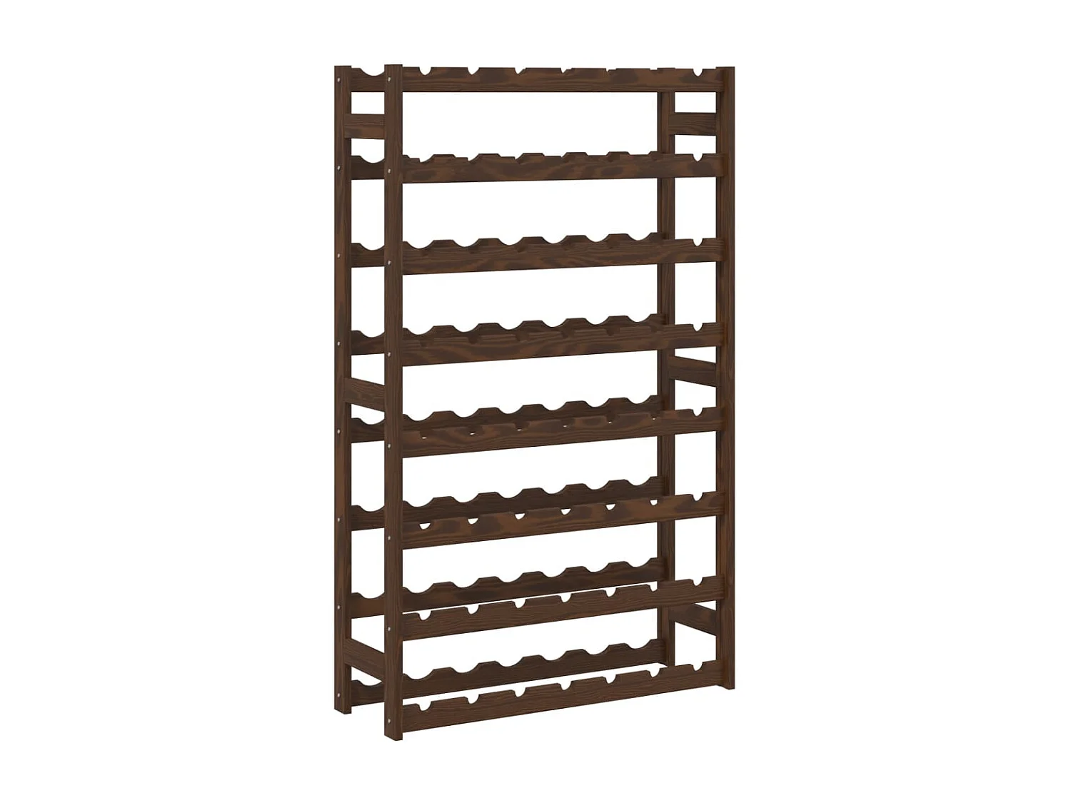 Casier à bouteilles pour 56 bouteilles marron bois pin solide