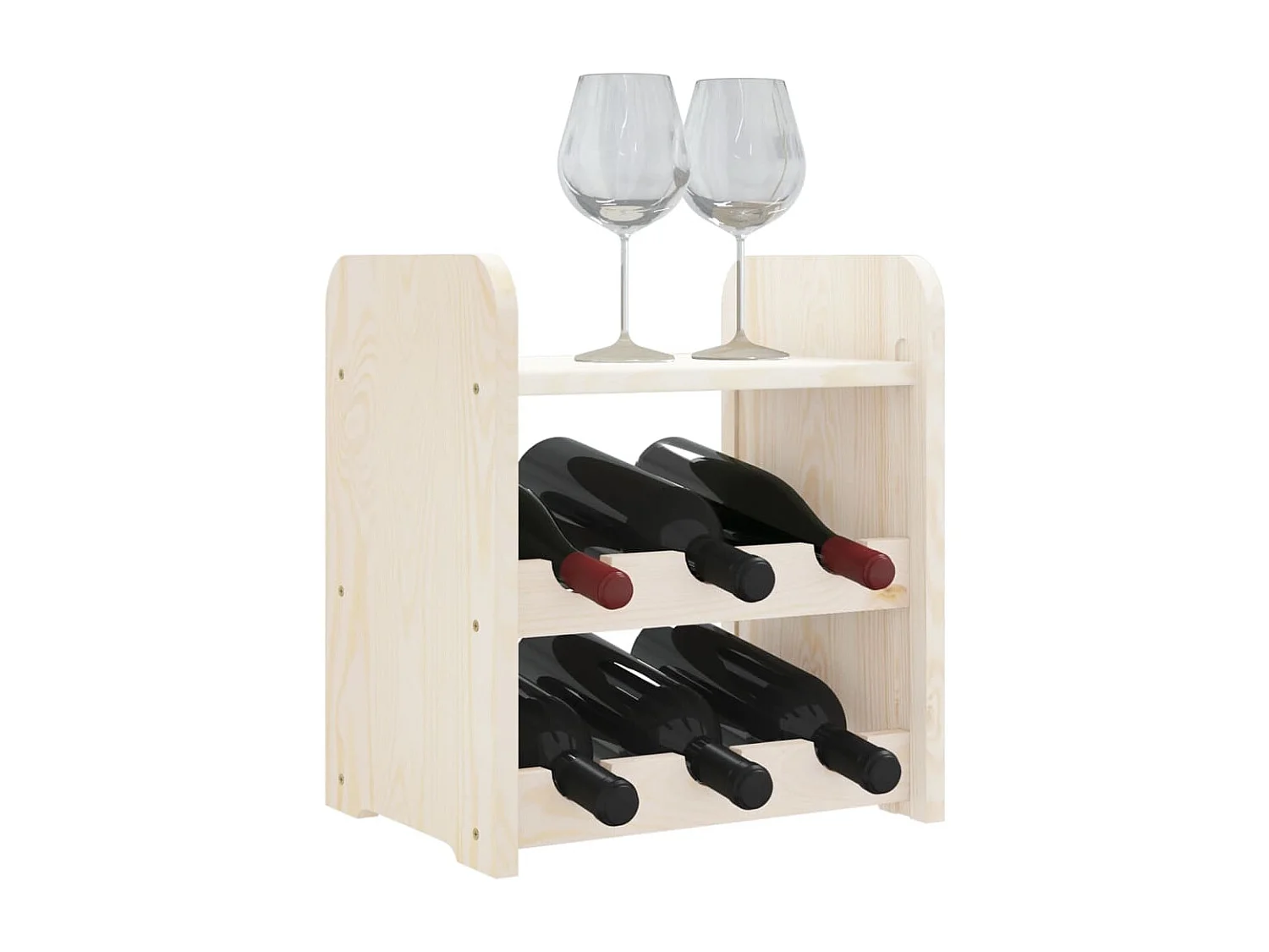Casier à vin avec panneau supérieur 33x25x37 bois pin massif