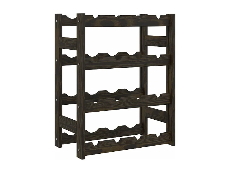Casier à bouteilles pour 16 bouteilles noir bois pin solide