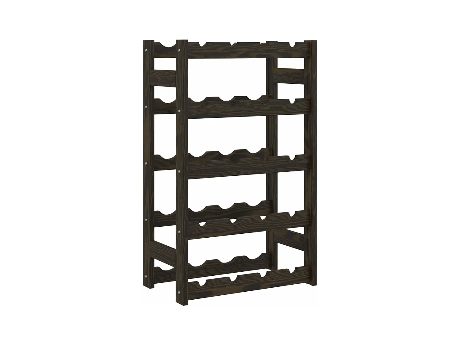 Casier à bouteilles pour 20 bouteilles noir bois pin solide