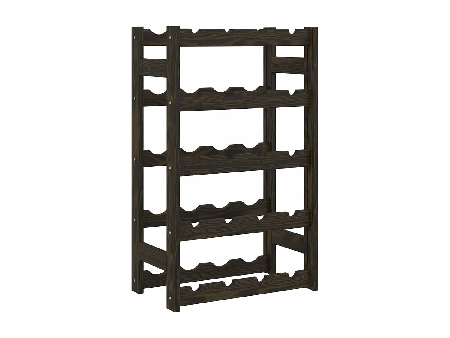 Casier à bouteilles pour 20 bouteilles noir bois pin solide